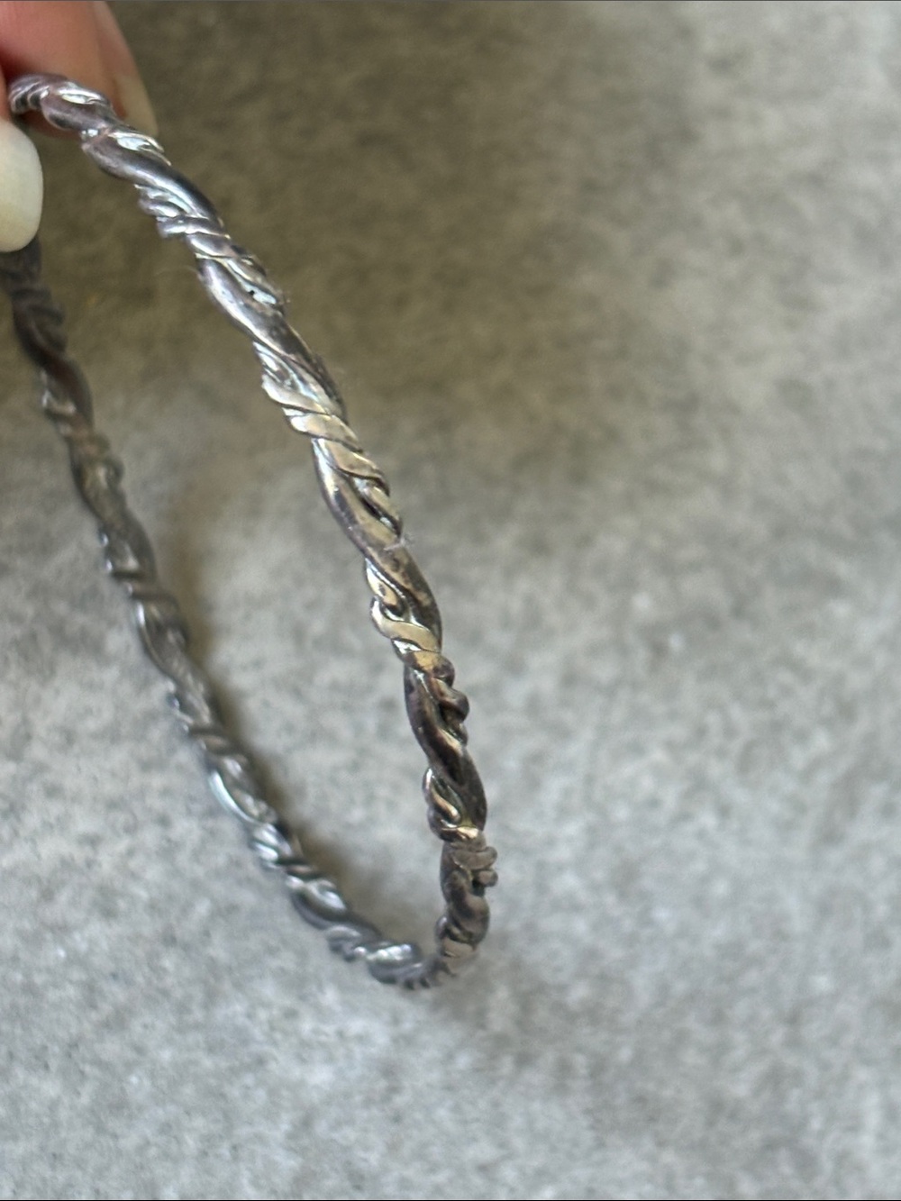 .925 Sterling Silver Twisted Rope Bangle Vintage MEXICO Mexican Silver BRACELET